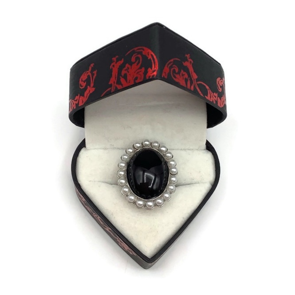 BLACK Stone Guess Pearl Ring